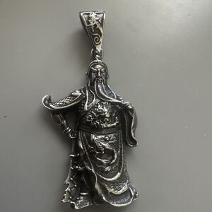 Guan Yu Gong Chinese General 3 Kingdoms Pendant Stainless Steel 24 Inch Chain